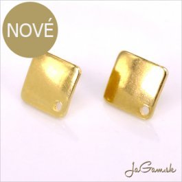 Náušnicové puzety 10x10mm chirurgická oceľ, 2ks (CH1418g)
